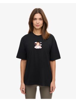 Twenty Dresses by Nykaa Fashion - Black Printed Oversized T-Shirt