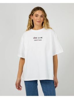 Twenty Dresses by Nykaa Fashion - White Typography Oversized T-Shirt