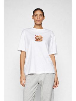 Twenty Dresses by Nykaa Fashion - White Graphic Oversized T-Shirt