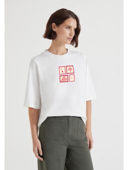 Twenty Dresses by Nykaa Fashion - Womens White Graphic Oversized T-Shirt