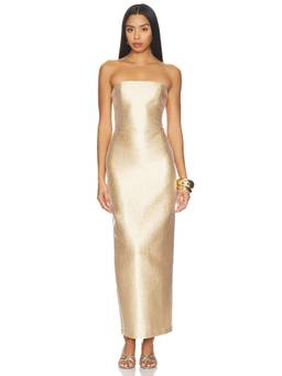 Amanda Uprichard - Novak Women's Strapless Jacquard Maxi Dress Gold