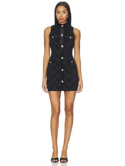 ASTR the Label - Daphne Women's Sleeveless Flocked Lace Mini Dress Black