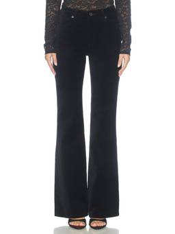 Good American - Velvet Good Legs Women's Flared Palazzo Pants Black