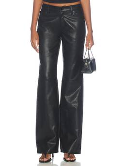 Good American - Better Than Leather Women's Low Rise Bootcut Trousers Black