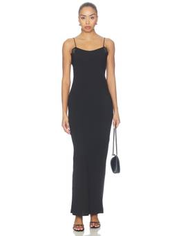L'Academie - Rowena Women's Lace Trim Sleeveless Gown Black