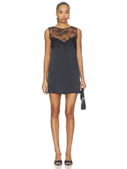 Posse - Blake Women's Lace Trim Sleeveless Mini Dress Black