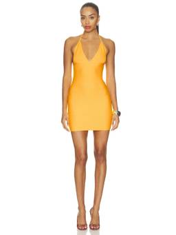Tiger Mist - Nyx Women's Halter Neck Sleeveless Bodycon Mini Dress Yellow
