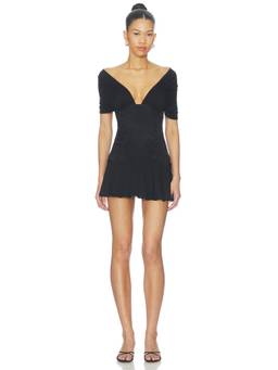 Tiger Mist - Cleo Women's Off-Shoulder Tie Back Mini Dress Black