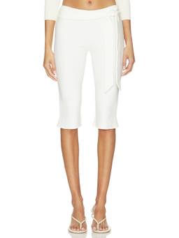 Tiger Mist - Pilar Women's Tie-Waist Slim Fit Capris White