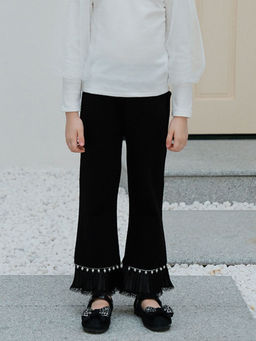 Hopscotch - Girls Black Ruffle Embellished Pant
