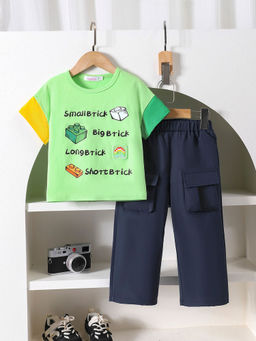 Hopscotch - 2-Piece Text Print T-Shirt and Pant