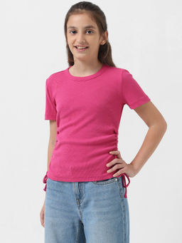VERO MODA - Girl Solid Pink Top