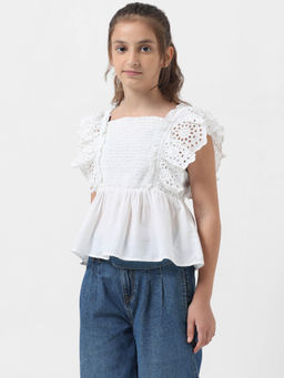 VERO MODA - Girl Self Design White Top