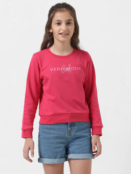VERO MODA - Girl Typography Pink Sweatshirt