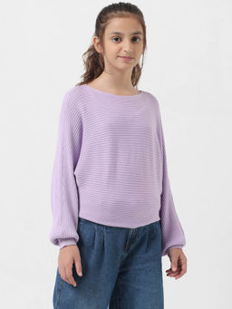 VERO MODA - Girl Self Design Purple Sweater