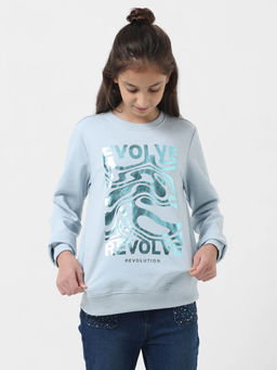 VERO MODA - Girl Graphic Blue Sweatshirt