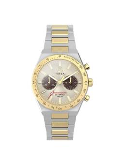 Timex - Q Round Beige Dial Analog Unisex Watch (Tw2Y92300Uj) (M)