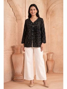 PANCHRANGA - Kaali Leher Hand Block Printed Cotton Top