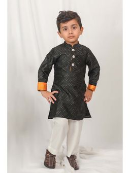 Calin Kids - Boys Black Kurta & Pyjama (Set of 2)