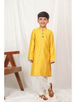 Calin Kids - Boys Yellow Kurta & Pyjama (Set of 2)
