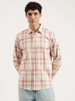 United Colors of Benetton - Men Pink Regular Fit Spread Collar Checks Shirt