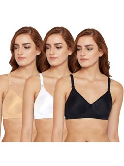 Bodycare - Pack of 3 B-C-D Cup Bra In Black-Skin-White Colour