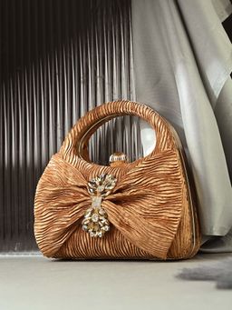 Toobacraft - Handicraft Women Bling Box Clutch Bag DG Wrinkle F Bow Fold 1