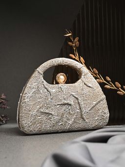 Toobacraft - Handicraft Women Bling Box Clutch Bag Gold Net Fold 2