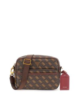Guess - Brown PU Printed MEN Cross Body with Detachable Strap