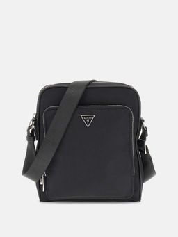 Guess - Black Polyamide Solid MEN Cross Body
