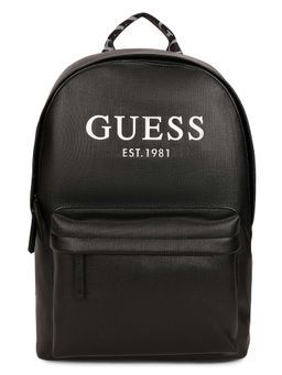 Guess - Black PVC Solid MEN Backpack
