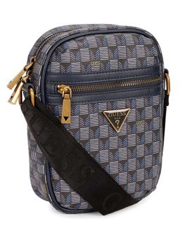 Guess - Navy PU Printed MEN Cross Body Bag