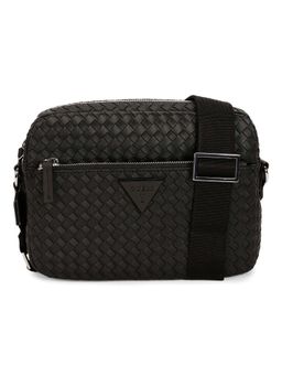 Guess - Black PVC Woven Design MEN Cross Body