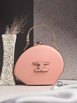 Toobacraft - Handicraft Women Bling Box Clutch Bag Peach C Peak