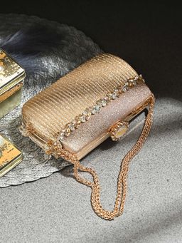 Toobacraft - Handicraft Women Bling Box Clutch Bag RG Metal Necklace Crown