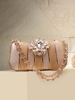 Toobacraft - Handicraft Women Bling Box Clutch Bag RG Wrinkle Piping Sunflower