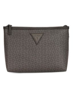 Guess - Grey PVC Printed MEN Pouch