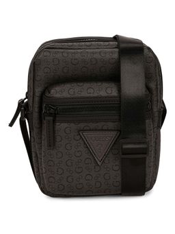 Guess - Black PVC Printed MEN Cross Body Bag