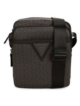 Guess - Black PVC Printed MEN Cross Body