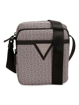 Guess - Grey PVC Printed MEN Cross Body