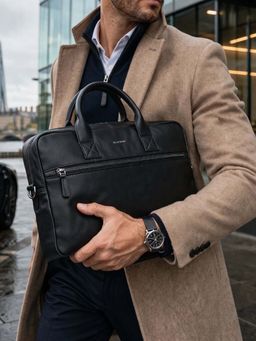 SILVIANO - Harley Premium Leather Business Briefcase 15 Inch Laptop