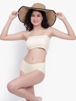 BRACHY - Women Beige Lightly Padded Spaghetti Bralette with Panty (Set of 2)