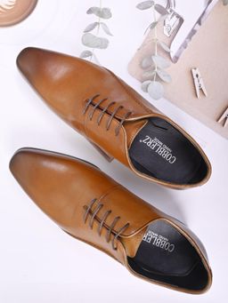Cobblerz - Men Tan Solid Oxfords