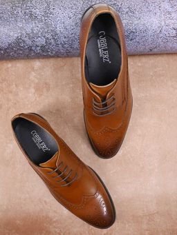 Cobblerz - Men Tan Solid Formal Derbies