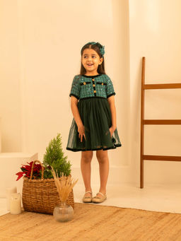 Bibbity Bobbity - Giselle Green Embellished Knee Length Dress