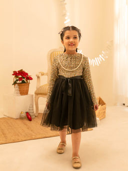 Bibbity Bobbity - Vivienne Black Embellished Knee Length Dress