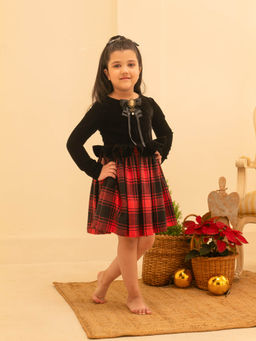 Bibbity Bobbity - Arabella Black Checks Knee Length Dress