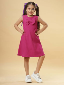 TeenTrums - Ishki Pushki Girls Candy Pink Bow Dress