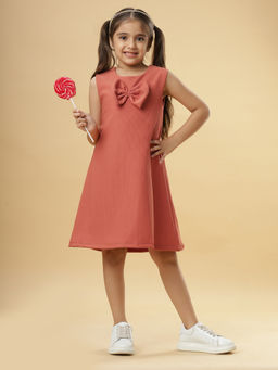 TeenTrums - Ishki Pushki Girls Brown Bow Dress