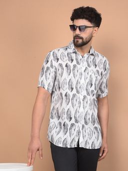 CRIMSOUNE CLUB - Men Blue Floral Print Shirt